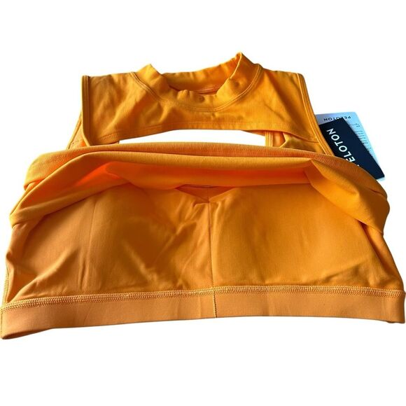 Peloton‎ Women’s M Cadet Rib High Neck Cutout Sports Bra Bright Orange Athletic - Picture 5 of 12